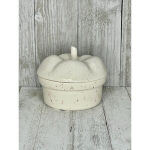 Vintage Handmade Apple Shaped Trinket Box Sugar Bowl With Lid